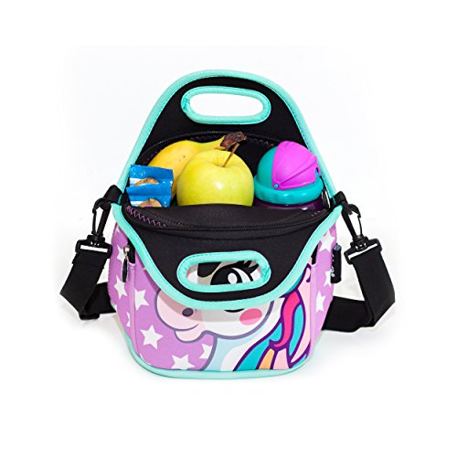 Unicorn Purple Stars FRINGOO® Kids Lunch Bag | Children Thermal Insulated Tote Bag