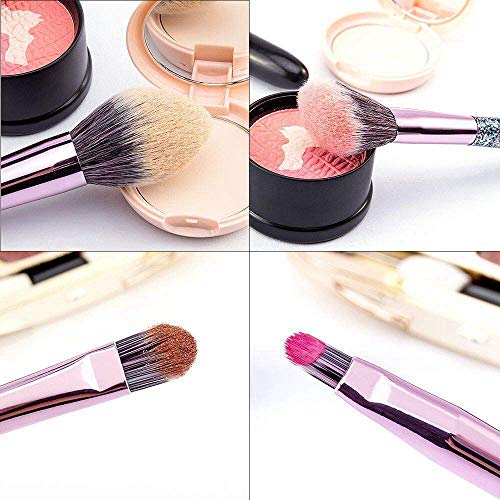 Crystal Glittered Unicorn Makeup Brush Set | Professional 10Pcs | With Make Up Bag