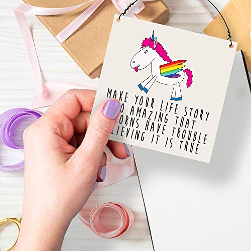 Small Unicorn Plaque " Make your Life Story So Amazing"