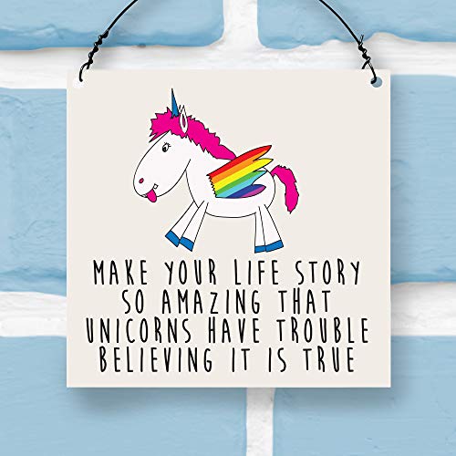 Small Unicorn Plaque " Make your Life Story So Amazing"