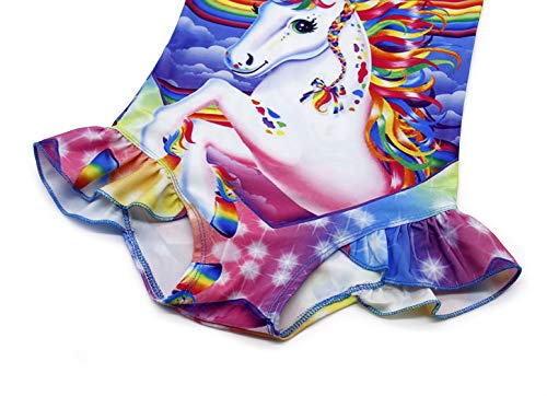 Mulitcoloured Girls Unicorn One-Piece Swimming Costume Various Sizes