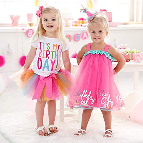 Girls Birthday Outfit Party Dress Rainbow Unicorn
