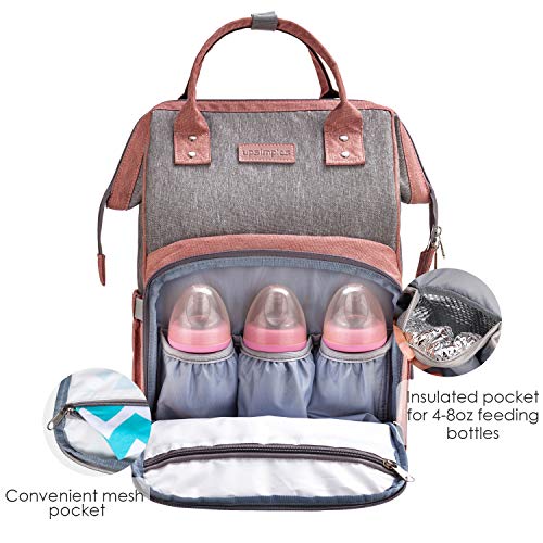 Pink and Grey Baby Changing Bag Rucksack Style 