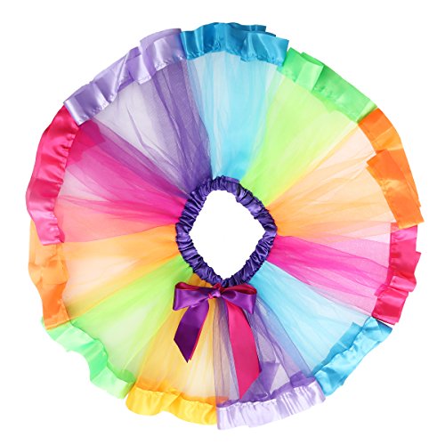 Tinksky Girls Rainbow Unicorn Skirt Fancy Dress Party