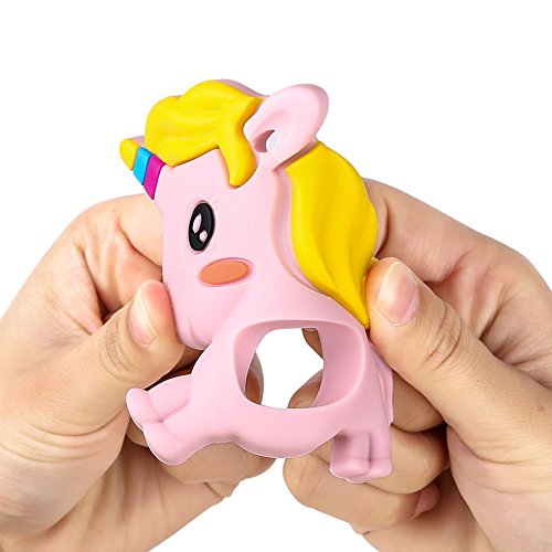 Silicone Pink Unicorn Teethers Children