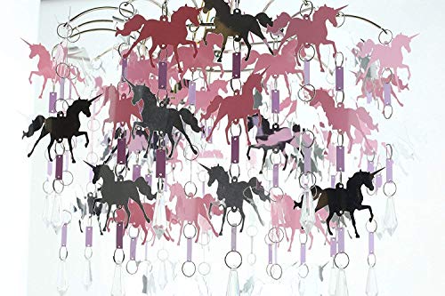 Unicorn Chandelier Pink, Purple, Silver Kids Bedroom