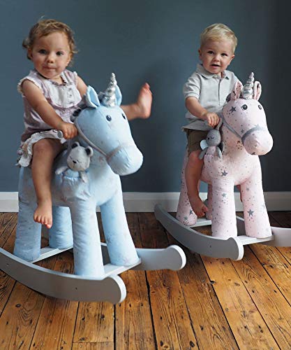 Toddler Unicorn Rocker with Teddy Blue and Stars