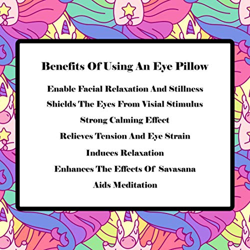 NativOrganics Eye Pillow for Yoga Meditation and Relaxation, Unicorn Themed Washable Eye Bag Filled with Linseed and Lavender