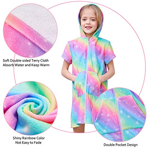 Kids Beach Cover Up Towel Rainbow Unicorn
