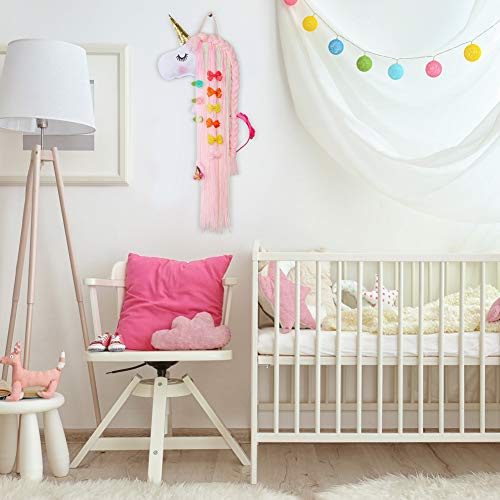 Pink Unicorn Wall Hanging Hair Clip Organiser Pink