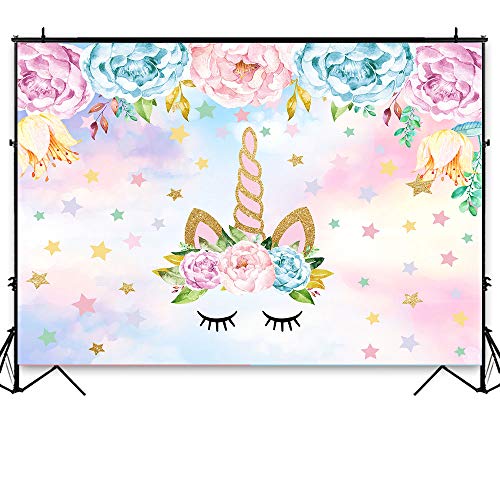 Unicorn Theme Party Backdrop | Photography Background for Cake Smash, Newborn, Birthdays, Baby Showers
