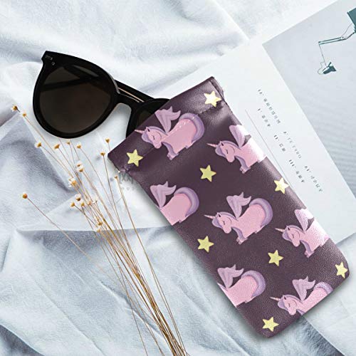 Unicorn stars pink glasses case