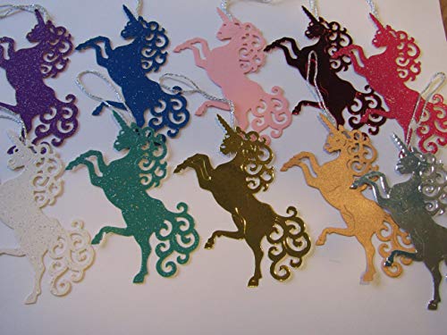 Unicorn Christmas Tree Decorations, (Pack of 10) Multicoloured