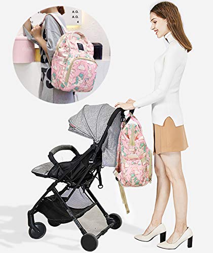 Pink Unicorn Design Baby Changing Bag | Back Pack Style Baby Bag