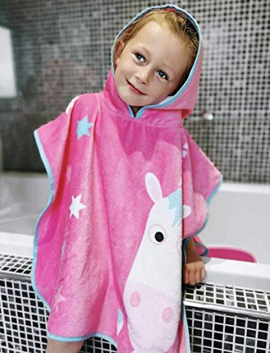 Unicorn Poncho Pink Blue White Hooded Towel