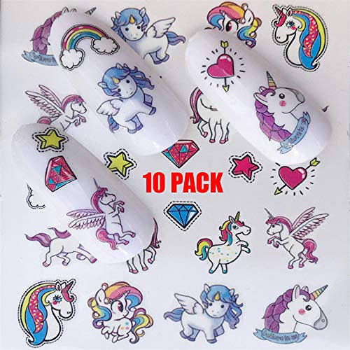 Unicorn Nail Stickers Transfer Watermark DIY Nail Art Tips - Sheet 220PCS