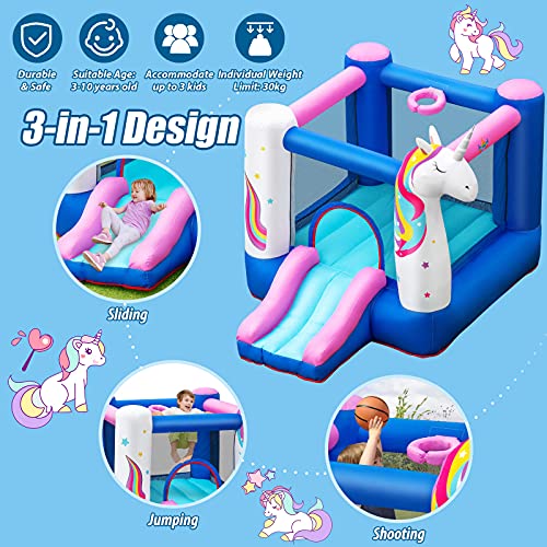 Unicorn Bouncy Castle With Slide | For Kids