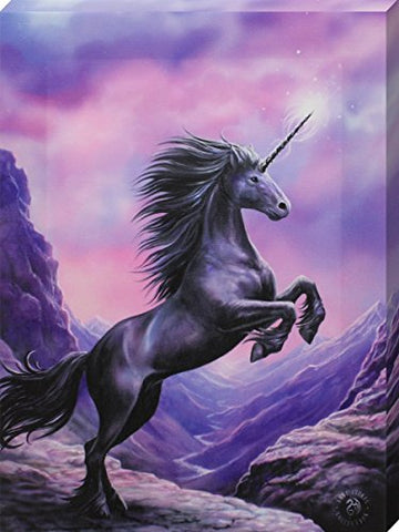Unicorn Canvas Print Purple Black Artwork