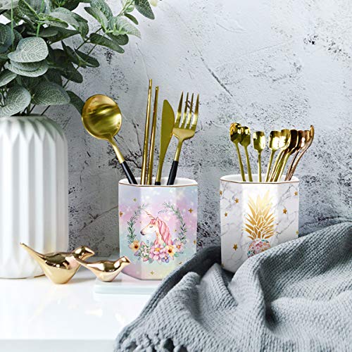 Floral Unicorn Desk Organiser | Pen Holder | Office, Classroom, Home