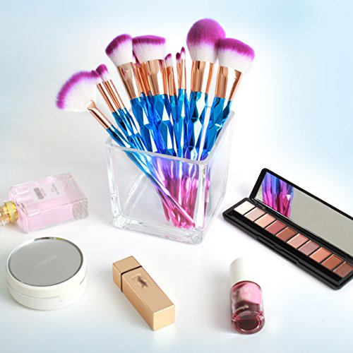 Stunning rainbow unicorn make up brush set 12 pieces. Ideal present or gift. Make up professional set.