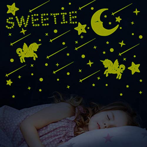 Kids Unicorn Glow In The Dark Wall Stickers