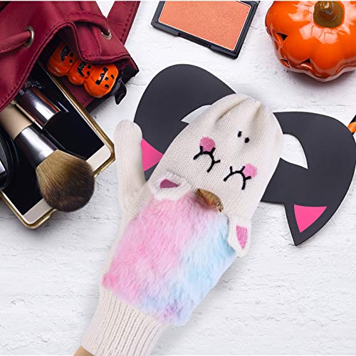 Faux Fur Unicorn Gloves For Kids