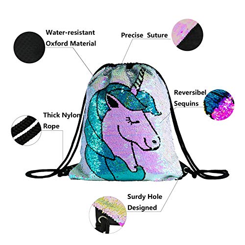 Sequin Unicorn Drawstring Bag PE/ Swimming Bag Kids
