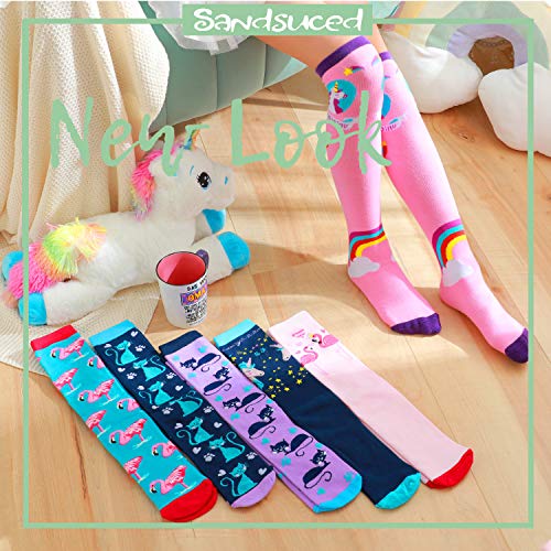 6 Pairs Of Various Design Socks Including Unicorn Print