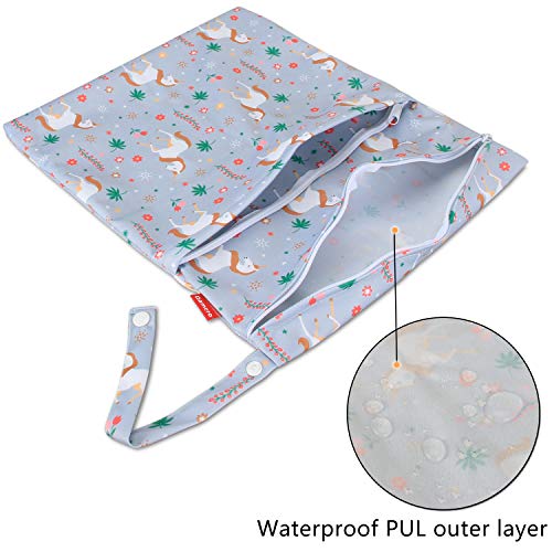 Unicorn Baby Reusable Travel Nappy Organiser Bag - 3 Pieces
