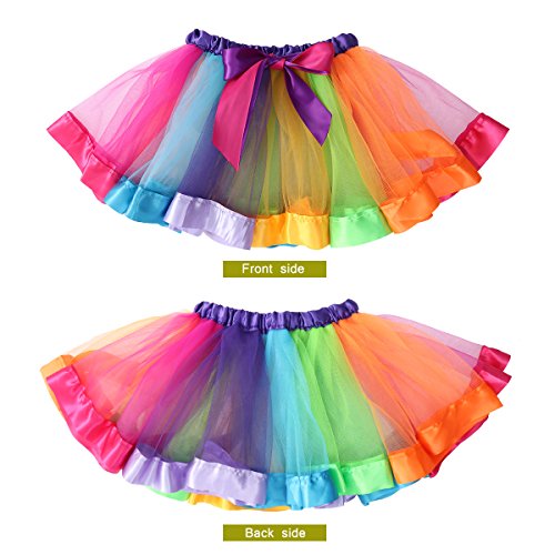 Tinksky Girls Rainbow Unicorn Skirt Fancy Dress Party