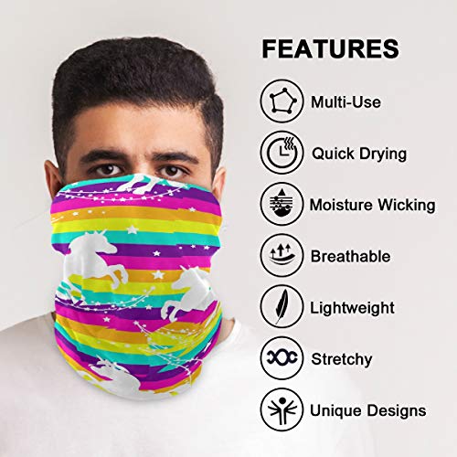 Unicorn Face Mask / Bandana / Headwear - Hot Rainbow