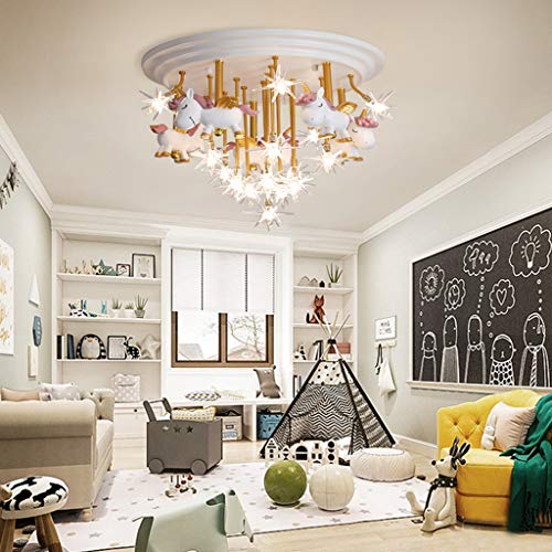 Kids Unicorn Ceiling Light | Crystal Style Design