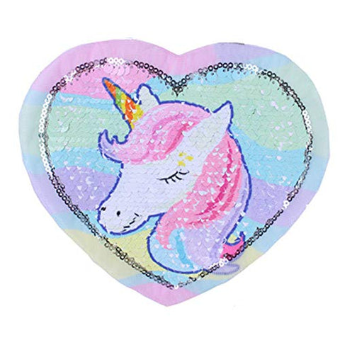 Unicorn Embroidery Reversible Sequins Sew On Patches For Kids