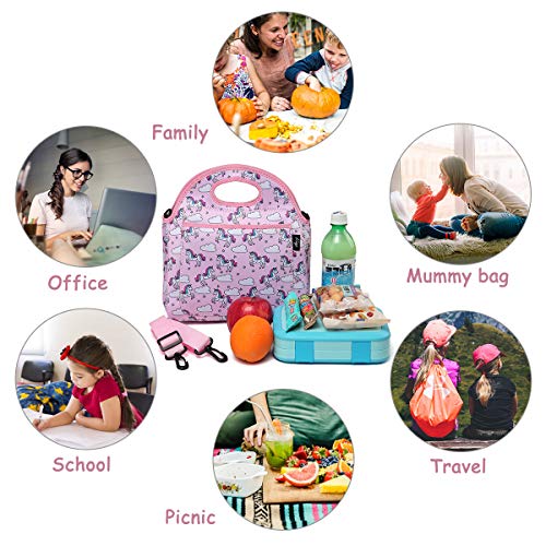 Unicorn Insulated Kids Lunch Tote Children’s Lunch Box | Pink