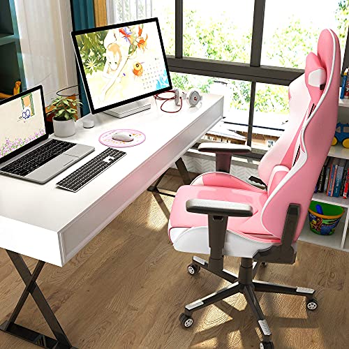 IntimaTe WM Heart Gaming Chair, Ergonomic Racing Chair,Adjustable High Back PC Gaming Chair with Arms and Back Support,Reclining Desk Chairs Office Chairs (pink)