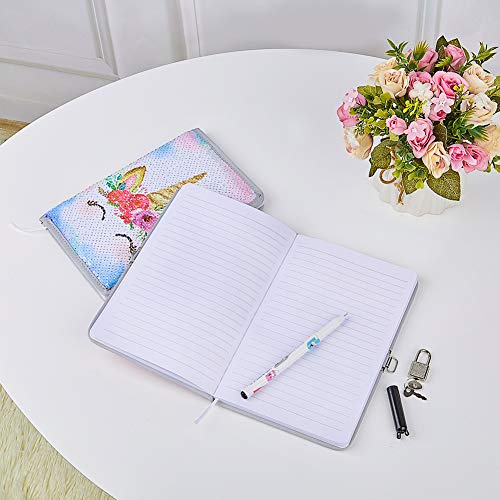 Floral Unicorn Sequined Notebook | Diary 
