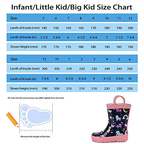 Unicorn Rainbow Girls Wellingtons Rain Boots | Waterproof Rubber Shoes