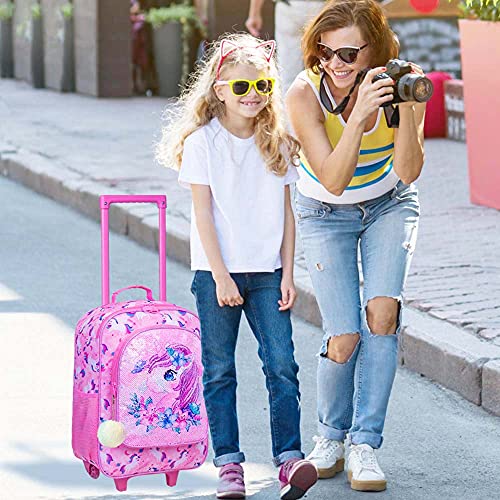 Pink Sequined Unicorn Suitcase 