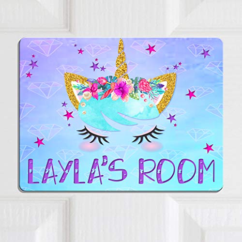 Unicorn Girls Bedroom Door Sign Personalised 
