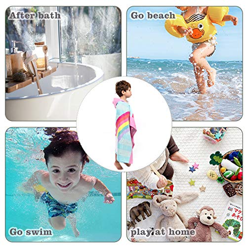 Hooded Poncho Bath Towel | Unicorn Design | Children's | Cotton