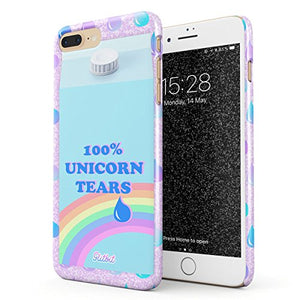 Glitbit Compatible with iPhone 7 Plus / 8 Plus Case 100% Unicorn Tears Water Rainbow Glitter Shimmer Sparkle Mermaid Thin Design Durable Hard Shell Plastic Protective Case Cover
