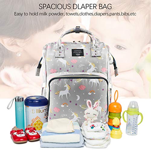 Unicorn Grey Baby Changing Bag