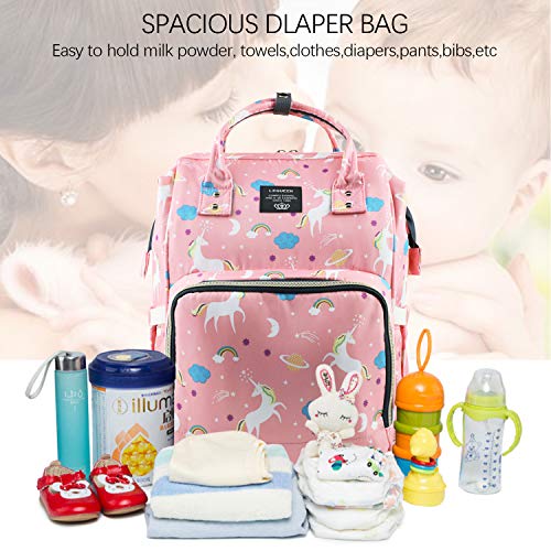 Pink Unicorn Design Changing Bag Back Pack