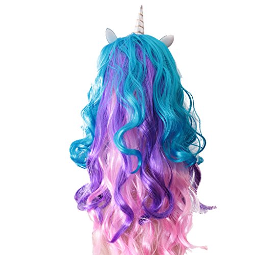 Unicorn Wig With Horn And Ears | Purple and Pink for Women And Girls | Fancy Dress