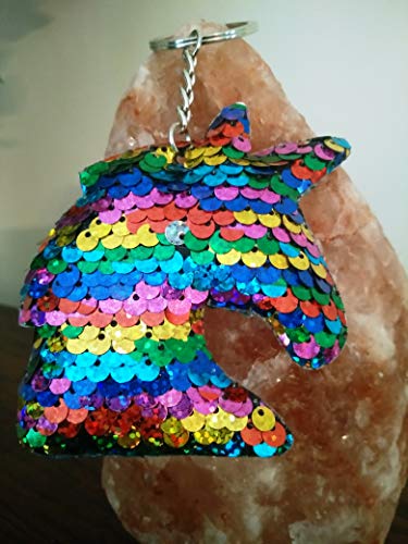 Rainbow Unicorn Keyring | Sequined