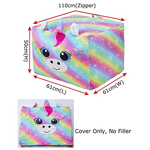 Colourful Rainbow Unicorn Bean Bag Cover 