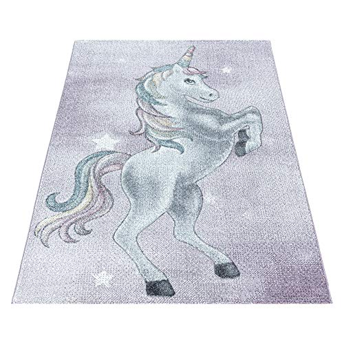 Grey, Violet & Purple Unicorn Rug 