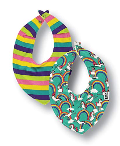 Girls Unicorn Bandanna Bib (Pack of 2)  (One Size) (Multicoloured)