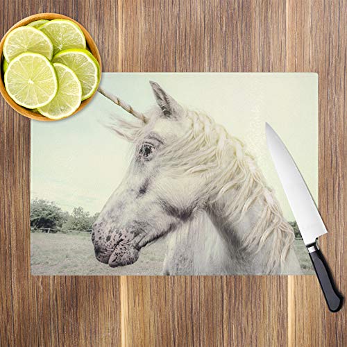 Magical Unicorn Kitchen Worktop Saver | Glass Chopping Board 