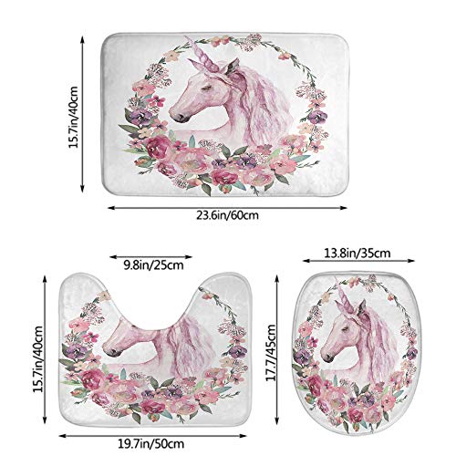 Sweet Unicorn Bathroom Set | Toilet Seat Cover | Pedestal Mat